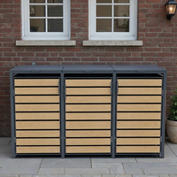 Poubelle mobile extérieure en aluminium, anti-rouille, anti-UV, pour garage et entrepôt