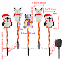 Guirlande lumineuse solaire LED étanche en forme de cerf (1 à 5 cerfs), rouge, pour Noël, jardin, patio, fenêtre, décoration extérieure de vacances