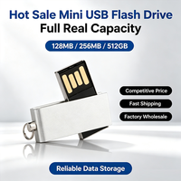 Nouvelle mini clé USB pivotante en métal 128 Mo-512 Go, logo personnalisé, pleine capacité, garantie 1 an, vente en gros d'usine
