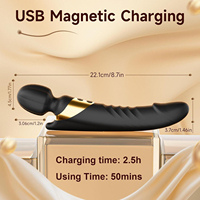 Bâton de massage G-Spot à double vibration, 8 fréquences, télescopique, à aspiration magnétique, rechargeable par USB, jouet sexuel pour adultes