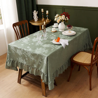 Nouvelle nappe en dentelle épaisse, style rétro français, bord festonné, nappe de table rectangulaire haut de gamme