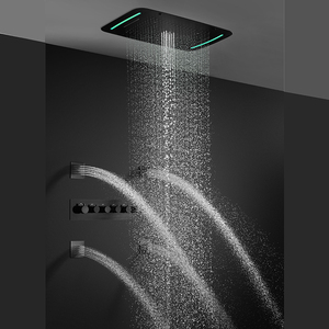 <span class=keywords><strong>2025</strong></span> HM mới nhất sang trọng phòng tắm vòi sen <span class=keywords><strong>Mixer</strong></span> thép không gỉ Matte Đen Trần LED vòi hoa sen Set với cơ thể máy bay phản lực - Product Image 3