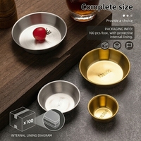 Plat à sauce de luxe en acier inoxydable SUS304, coupelle à condiments dorée, bol rond pour sauces, idéal pour la restauration, la maison et la cuisine