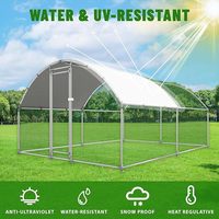 Enclos extérieur pour poulailler 4*3*2m, en acier galvanisé et grillage hexagonal, clôture anti-prédateurs pour volailles, pour ferme domestique
