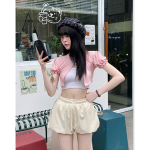 Shorts de sport pour femmes MISOUL de la plus haute qualité, nombreuses couleurs, taille élastique, braguette à boutons, motif uni, marque privée, fabriqué au Vietnam - Product Image 6