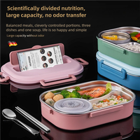 Boîte à lunch isotherme en acier inoxydable 304 à 2 ou 3 niveaux pour enfants, conteneur de transport tout-en-un, boîte à lunch en acier inoxydable