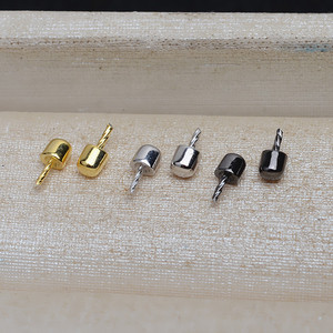 Accessoires de bricolage faits à la main, argent S925, perle baroque, forme de pied d'éléphant, plateau vide, 12 mm, capuchons de perles ovales pour la fabrication, 1 paire, 4903 - Product Image 1