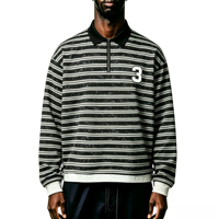 T-shirt imprimé léger et respirant à col en V, coupe décontractée, style streetwear hip-hop, anti-rétrécissement, à rayures – Nouveauté fournisseur