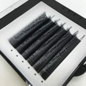 निजी लेबल जापान फैक्टरी मिंक व्यक्तिगत रेशम फ्लैट lashes डबल परत lashes - Product Image 1
