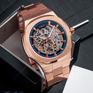 Squelette automatique de luxe pour hommes, montre-bracelet à cadran ajouré, Design en acier inoxydable, nouvelle mode 2020 - Product Image 3