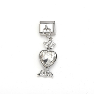 Heart-Shaped Elastic <b>Bracelet</b> With <b>Crystal</b> Pendant Unisex Fashion Jewelry Zinc Alloy Casual Accessory - Product Image 2