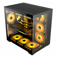 AntarcChill OEM Mid Tower PC Chassis Cabinet Computer Casing Full View Gaming Computer Cases with Dual Tempered Glass Panel