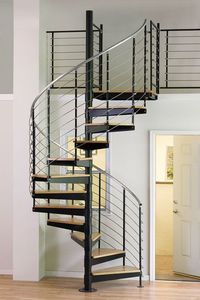 <span class=keywords><strong>Escalier</strong></span> en arc <span class=keywords><strong>intérieur</strong></span> moderne au design élégant et généreux avec <span class=keywords><strong>marches</strong></span> flottantes en acier inoxydable et en bois - Product Image 4