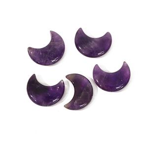 HZ Factory Vente en gros de sculptures en cristal naturel en obsidienne, en stock 2026, 30*25*8mm, Ornement lune croissante en quartz rose - Product Image 3