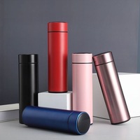 Gourde Intelligente à Logo Personnalisé 500 ml, Bouteille Thermos Numérique Isotherme à Double Paroi en Acier Inoxydable