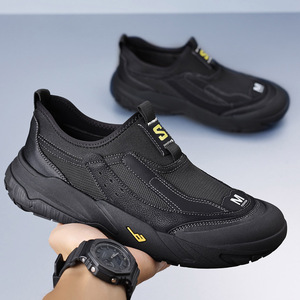 รองเท้าลำลองผู้ชาย ระบายอากาศได้ดี พื้นหนา สไตล์ Chunky Sneakers สำหรับผู้ใหญ่ ใส่ได้ทุกฤดู สีกากี สีดำ - Product Image 2