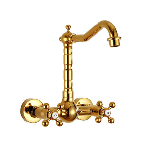 Robinet de baignoire mural double ouverture chaud/froid de style européen, en laiton vintage, <span class=keywords><strong>avec</strong></span> <span class=keywords><strong>ensemble</strong></span> de douche de luxe léger - Product Image 3