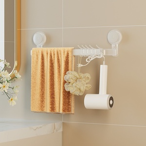 Tige de suspension de salle de bain forte <span class=keywords><strong>sans</strong></span> perceuse avec adhésif en mousse facile à installer maintient les serviettes Robes en toute sécurité <span class=keywords><strong>sans</strong></span> vis crochets - Product Image 1