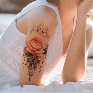 Tatuajes Temporales Unisex al por Mayor Transfronterizos, Ecológicos, de Papel, Resistentes al Agua y al Sudor, Pequeños, de Brazo Completo, <span class=keywords><strong>con</strong></span> Diseños Coloridos de <span class=keywords><strong>Flores</strong></span> y Calaveras - Product Image 3