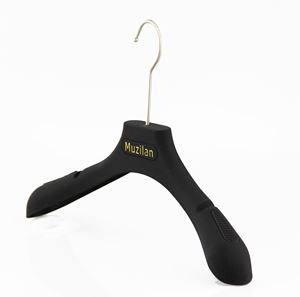 Abiti da sposa moderni squisiti da donna cappotto appendiabiti in plastica rivestita in gomma con Logo personalizzato in velluto antiscivolo - Product Image 3