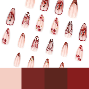 Vente en gros 3856 <span class=keywords><strong>ongles</strong></span> chic en amande avec design floral élégant <span class=keywords><strong>faux</strong></span> <span class=keywords><strong>ongles</strong></span> presse sur <span class=keywords><strong>ongles</strong></span> <span class=keywords><strong>ongles</strong></span> artificiels personnaliser - Product Image 3