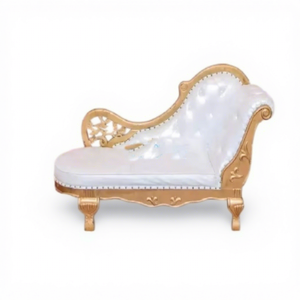 Sofá italiano moderno para boda Love Seat para escenario, madera tratada, tamaño personalizado, oro blanco, diseño islámico - Product Image 1