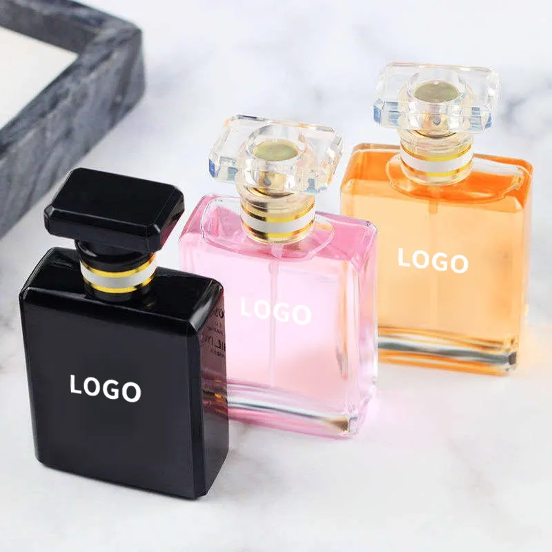 Botol parfum sampel gratis dengan kotak kaca 30ml 50ml 100ml botol semprot persegi kosong mewah botol parfum