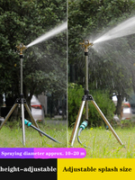 Aspersor de Jardín con Trípode y Rotación de 360 Grados, Aspersor de Tres Brazos Giratorio, Aspersor Móvil