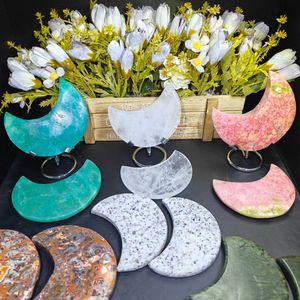 Cristallo Naturale di Zoisite Rosa a Prezzo all'Ingrosso, Materiales Misti di Amazonite, Intaglio a Luna in Cristallo, Artigianato Curativo in Quarzo Trasparente per Regali - Product Image 3