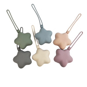 Kotak Penyimpanan Portabel Silikon Food Grade 100% Bentuk Bintang Lima Warna Solid untuk Penggunaan Sehari-hari, Tempat Penyimpanan Empeng, Promosi - Product Image 1