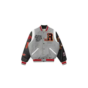 Custom Varsity Jacket Embroidery Men Letterman Jacket Baseball Jacket With Hood