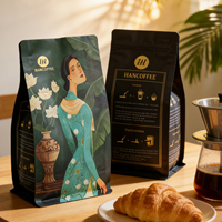 Sachet Doypack Personnalisé en Film PE avec Fermeture Ziplock et Valve pour Emballage Alimentaire Grains de Café Anti-humidité Logo Personnalisé