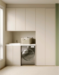 Vanités d'armoire de buanderie de balcon <span class=keywords><strong>super</strong></span> pratiques blanc pur français léger - Product Image 4