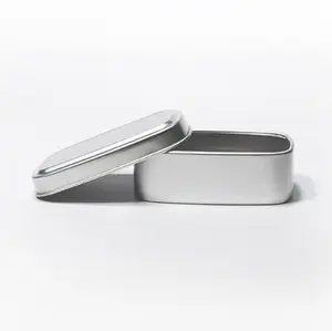 YOGO Factory Silver Square Aluminum Jar Metal Packaging Tin Box Container Stock Aluminium Soap Box