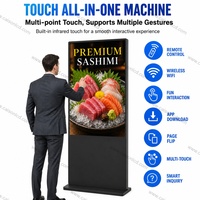Pantalla LCD Digital Vertical para Exteriores de 43 55 65 75 Pulgadas, 3000 Nits, Impermeable IP66, con Soporte de Pie para Publicidad