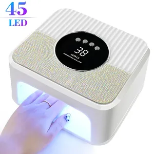 Lampe UV à 45 LED pour ongles, séchoir à ongles haute puissance avec écran LCD intelligent, lampe de séchage pour gel, base amovible, outil de pédicure pour la maison - Product Image 1