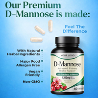 Capsules de D-Mannose de première qualité avec extrait de canneberge pour le soutien des voies urinaires, complément alimentaire pour adultes