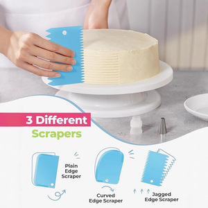 Kit per decorare torte con piatto girevole, ugelli in acciaio inox, sacchetti per glassa, spatole per decorazione, <span class=keywords><strong>set</strong></span> di strumenti da <span class=keywords><strong>pasticceria</strong></span> - Product Image 5