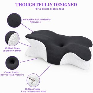 Custom Butterfly Cervical Pillow with Memory Foam Modern Ergonomics Contour Neck Support Cushion for Deep Sleep - Product Image 5
