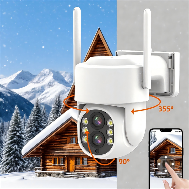 Pan Tilt Rotatable Smart Security Wi-Fi Camera Cloud and Memory Card Storage Wireless IP Outdoor Dome Camera