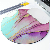 Tapis de souris rond en marbre personnalisé à prix avantageux avec impression par transfert