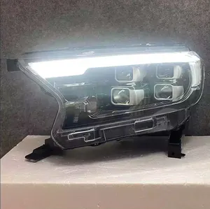 Geling LED 4 lentes conjunto de farol DRL lâmpada de cabeça de sinalização com sequencial para Ford Ranger 2016-2022