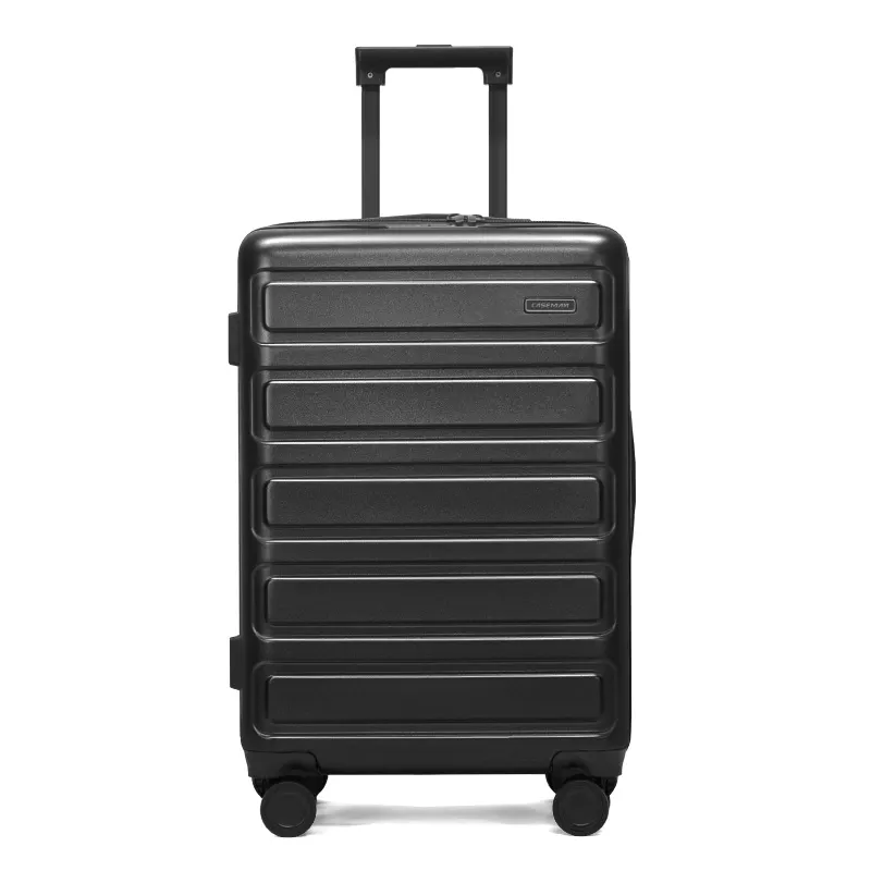 Manufacturer Custom ABS PC Black Carry-on Lightweight Trolley Spinner Luggage Travel Suitcase