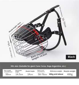<span class=keywords><strong>Muselière</strong></span> pour chien en métal durable et imperméable avec motif solide et rubans pour les grandes races - Product Image 4