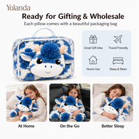 Peluche populaire et très vendue, adorable et personnalisée, en forme de vache ou de mouton, avec des billes de verre respirantes bleues, pour apaiser le sommeil des bébés