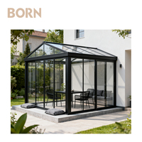 Ilıman eğlence noktası için soğuk iklim dostu sıcak alüminyum cam Sunroom bahçe evi