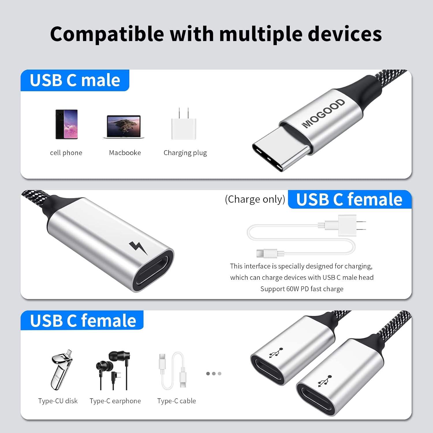 Adattatore Porta USB Tipo C Maschio E Femmina A - Foto 9