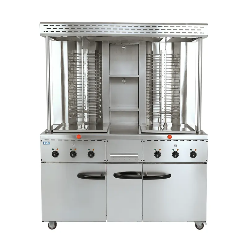 Hot Sale Electric Doner Kebab Chicken Shawarma Machine Turkey Grill Machine Meat Kebab Roasting Machine with Cabinet