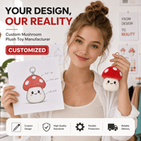 Fabricant en gros de porte-clés en peluche personnalisés OEM ODM en forme de champignon rouge et blanc, pendentifs de sac en peluche moelleux, cadeaux mascotte