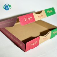Boîte à pizza biodégradable personnalisée en usine en Chine avec des matériaux recyclés, design coloré, papier kraft de haute qualité, prix bas